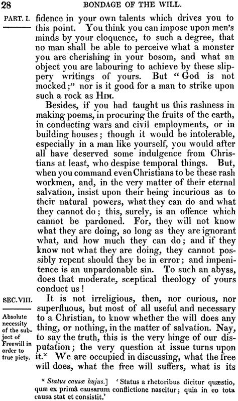 Martin Luther, Bondage of the Will, Project Wittenberg Edition, Page 28