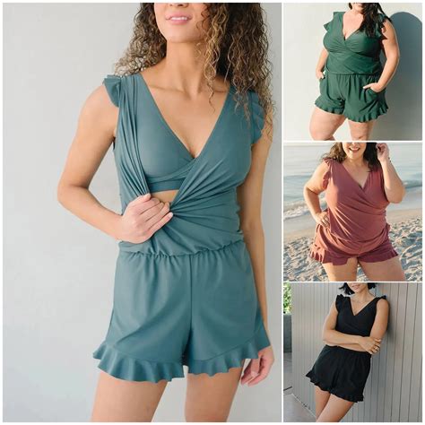 Swim Romper Women Womens Bathing Suits Tummy Control TrendVibe365 Swim