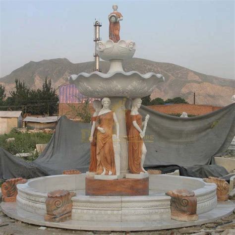hand carved garden water nude woman fountain