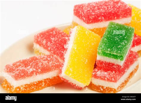 fruit paste candies   small plate stock photo alamy