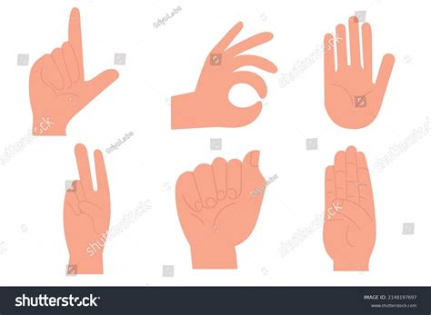set hand gesture languages isolated  stock vector royalty