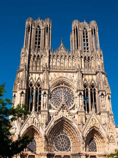 Landscape View of Ornate Our Lady of Reims Cathedral - Notre Dame De