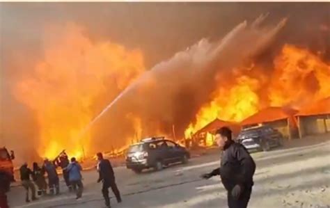 cylinder blast triggers massive fire  maha kumbh mela northeast