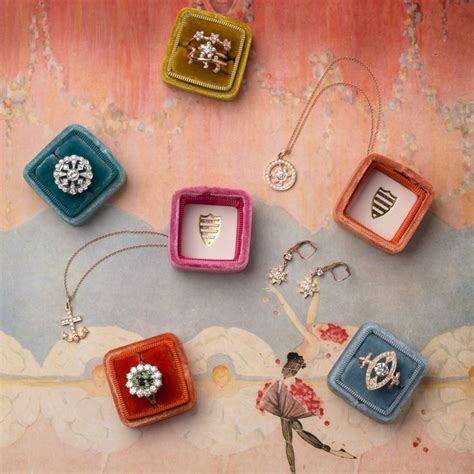 trumpet horn nouveau collection colored stone engagement rings