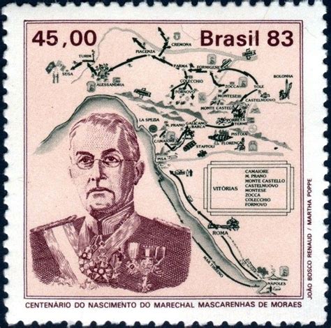 Stamp: Century Born Marechal Mascarenhas de Moraes (Brazil) (Military ...
