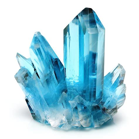 Premium Photo | Blue crystal mineral isolated on white background