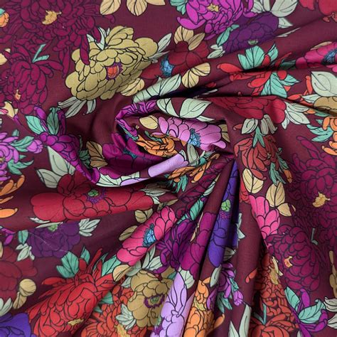 Popeline de coton LOUISE bordeaux