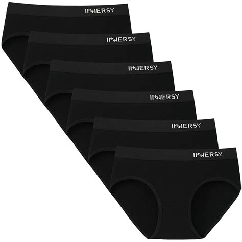 INNERSY Teenager Cute Underwear, Soft Cotton Mid-Rise Briefs, 6-Pack (M