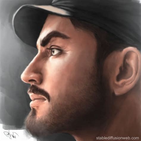 drawing  warrior face stable diffusion