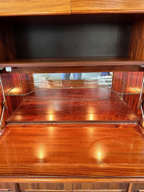piece lighted rosewood veneer wall unit  style  jorge