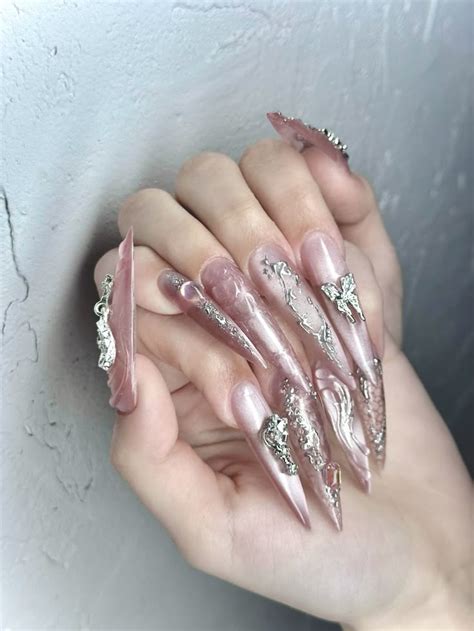 Crazy nails • Top trend aesthetic style idea design transparent ...