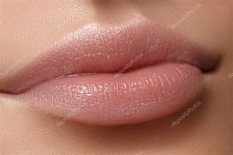 face part beautiful female lips  natural makeup clean skin macro