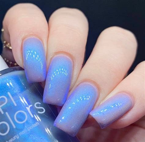 Blue Nail Polish Metallic Satin Finish Cloud Rainbow.303 - Etsy | Nail ...