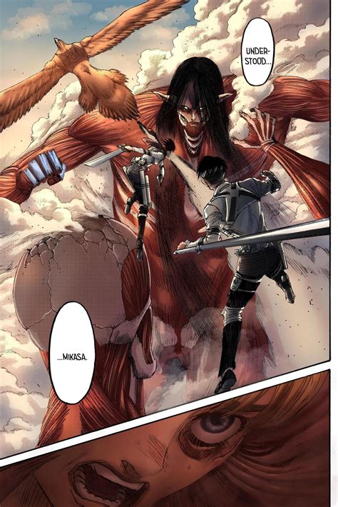Shingeki No Kyojin Colored Chapter 138 | Mikasa manga colored, Eren