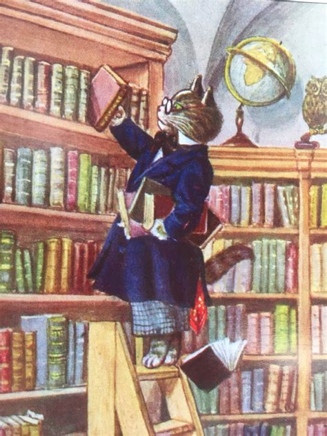 Vintage Librarian Cat Card Library Study Vintage Books | Etsy