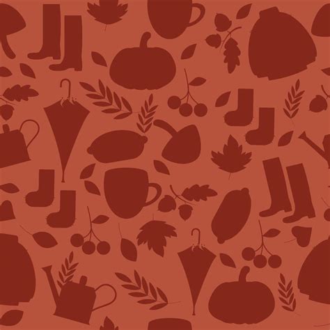 Seamless fall silhouette pattern with pumpkin, sweater. Vector ...