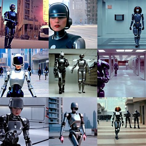 still frame from the female robocop movie. beautiful | Stable Diffusion