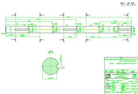 Pump Shaft drawing - Cadbull