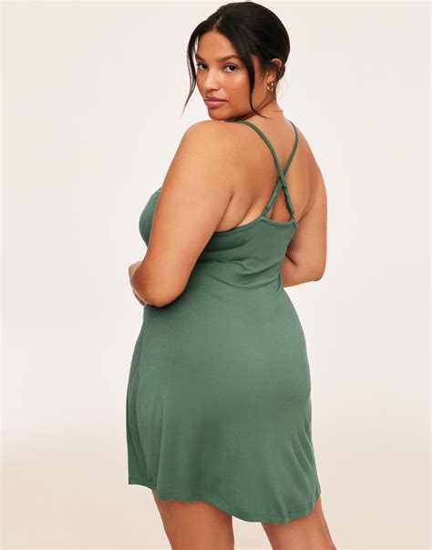 Laylani Dark Green Plus Slip | Adore Me