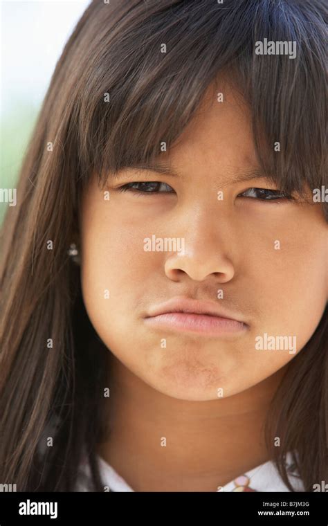portrait  girl pouting stock photo alamy