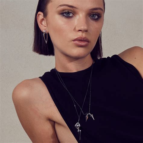 Stretched Spur White Gold Earrings - Hannah Martin