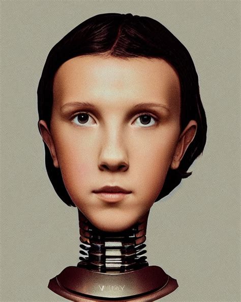 KREA AI - millie bobby brown as a robot by leonardo da vinci