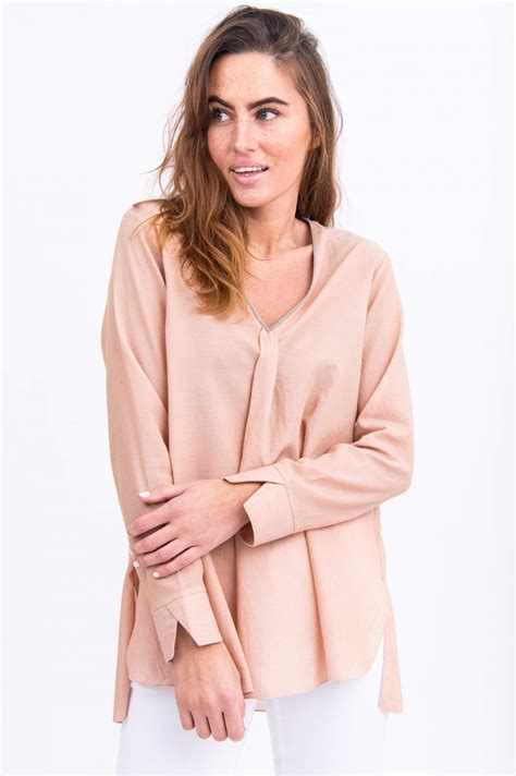 Fabiana Filippi Baumwolltunika mit Schmucksteindetail in Rosé | GRUENER.AT