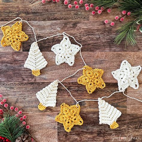 Christmas Trees & Stars Holiday Garland / Ornaments - SeeLoveShare
