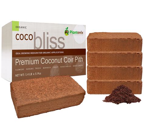 Coco Coir 650gm Bricks (5-Pack) - Organic Coco Coir for Plants