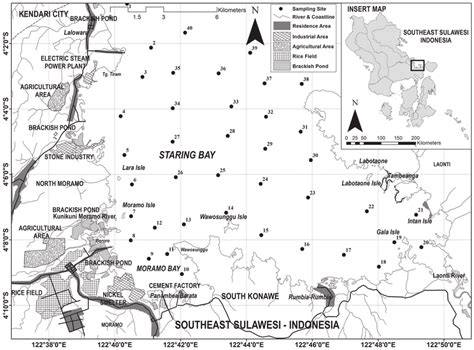 geographic location  staring bay indonesia  sampling sites