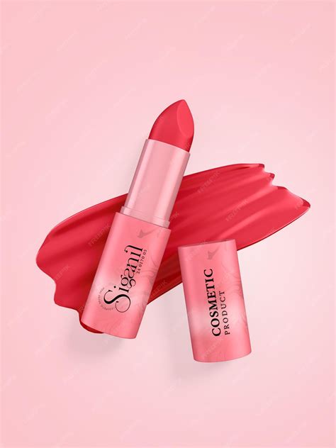 Premium PSD | Cosmetic Lipstick Branding Mockup