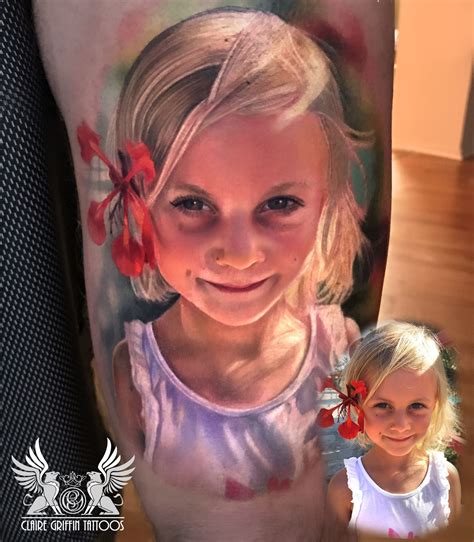 Colour Realism Little girl Portrait Tattoo by Claire Griffin | Portrait girl, Portrait tattoo ...