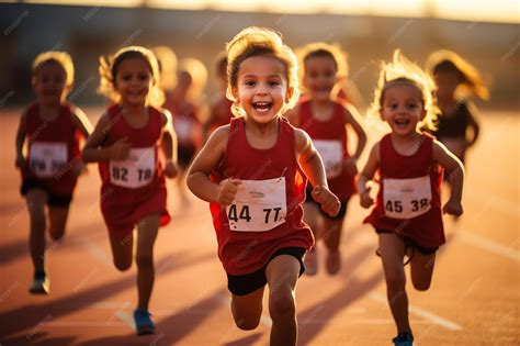 premium photo large group  multi generation people running  race