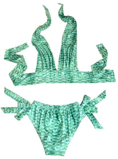 Mermaid Girls Sea Wave Bikini Set Mermaidens Swimsuits And Swimwear