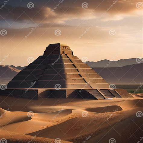 An Ancient Babylonian Ziggurat Towering Over the Desert Landscape3 ...