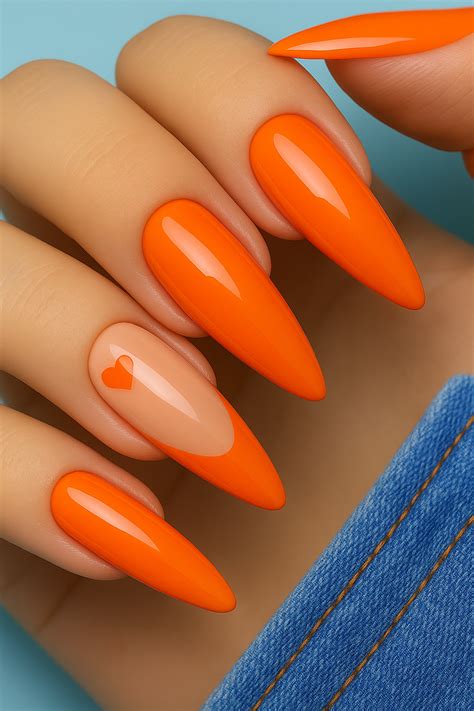 Unha Em Gel Decorada Laranja - Unhas Laranja: O Toque Vibrante que Suas unhas precisam | Unhas em gel ...
