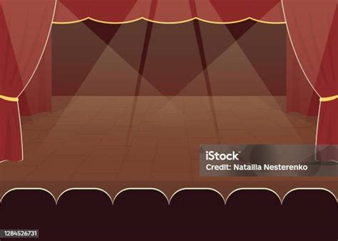 ilustrasi vektor warna datar panggung kosong ilustrasi stok