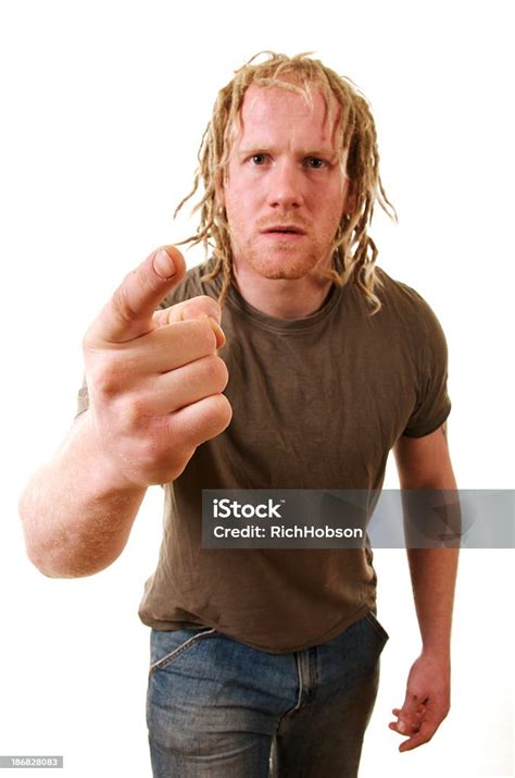 Angry Pointing Stock Photo - Download Image Now - Anger, Blond Hair ...