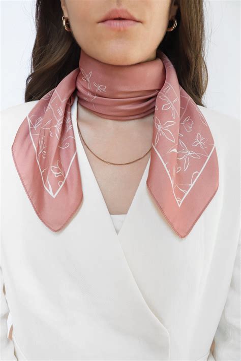 Pink Silk Scarf Bandana | Neck Scarf | ESNTL STUDIO | Pink silk scarf ...