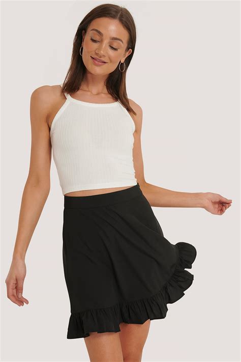 Mini Flounce Skirt Black | NA-KD