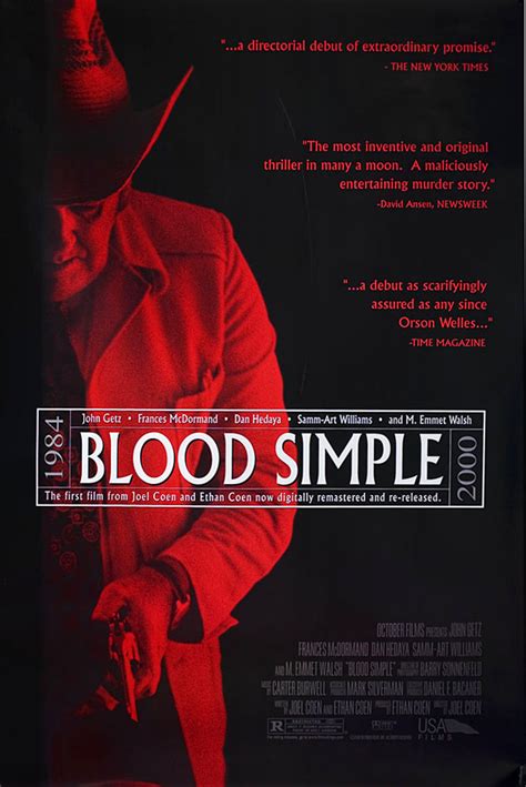 Blood Simple Original R2000 U.S. One Sheet Movie Poster - Posteritati ...