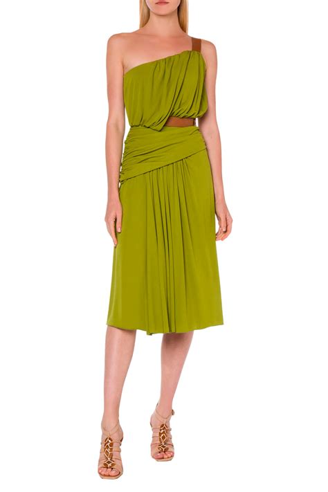 Alberta Ferretti женское платье с асимметричным кроем зеленый цвет ...