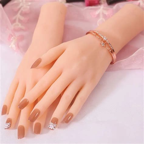 silicone manicure hand model beginner practicing artificial hand