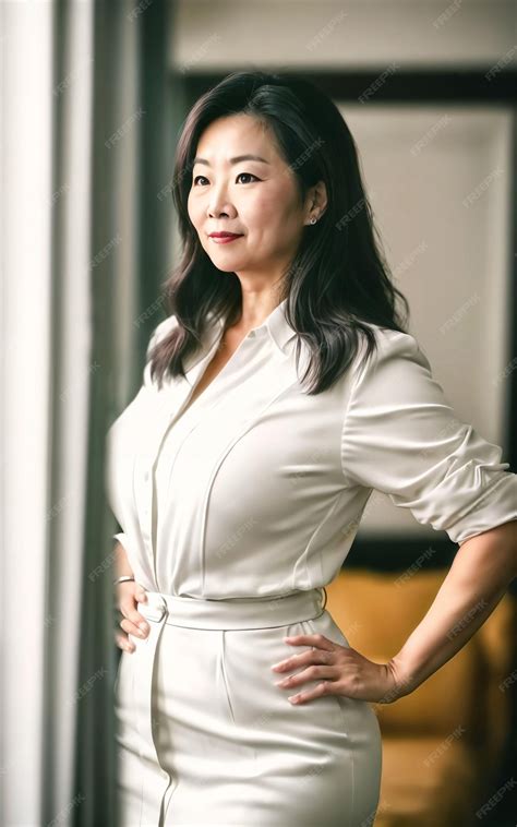 Premium Photo | Portrait photo of beautiful middle aged adult asian