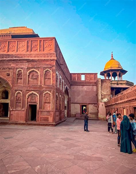 Premium Photo | The famous red fort in the city of agra india tourists