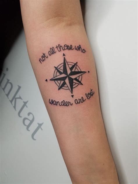 Not All Those Who Wander Are Lost Compass Tattoo