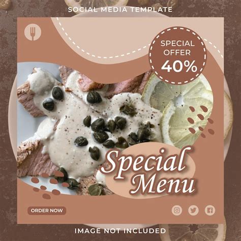 Premium Vector | Restaurant special menu design instagram post template