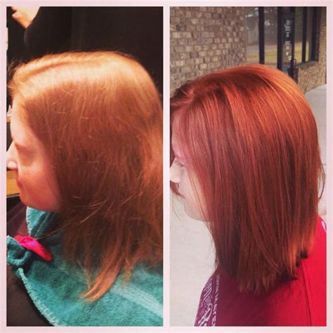 Before and after. Red hair. Copper hair. | Copper hair, Long hair ...