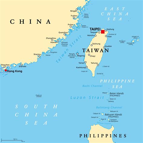 Taiwan Location And Size Map