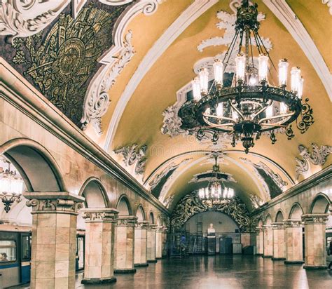 The Metro Station Komsomolskaya in Moscow, Russia Editorial Stock Image ...